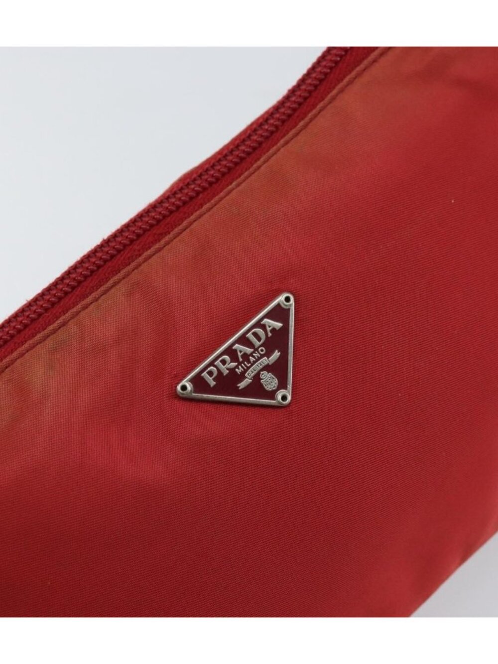 PRADA Accessory Pouch Nylon Red Silver - Picture 14 of 16